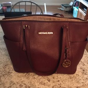 Medium Merlot colored Michael Kors Tote